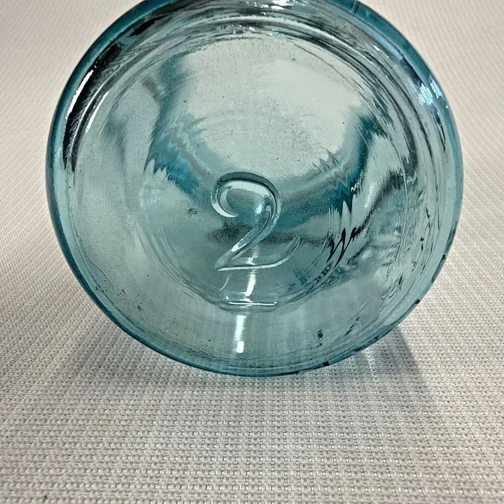 Vintage Ball Ideal Mason Jar Aqua Blue Glass w/ Wire RARE #2 - no lid, not dated